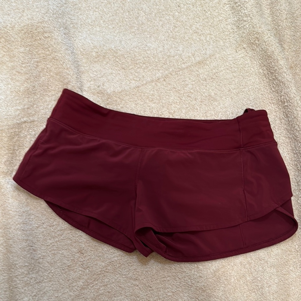 lululemon athletica Maroon Athletic Shorts 2.5 inch inseam